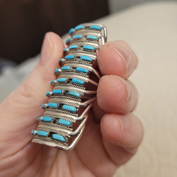 Native American Zuni Petit Point Sleeping Beauty Turquoise Ring - Picture 13 of 14